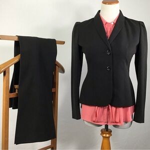 Nine West black pants suit, puff sleeve